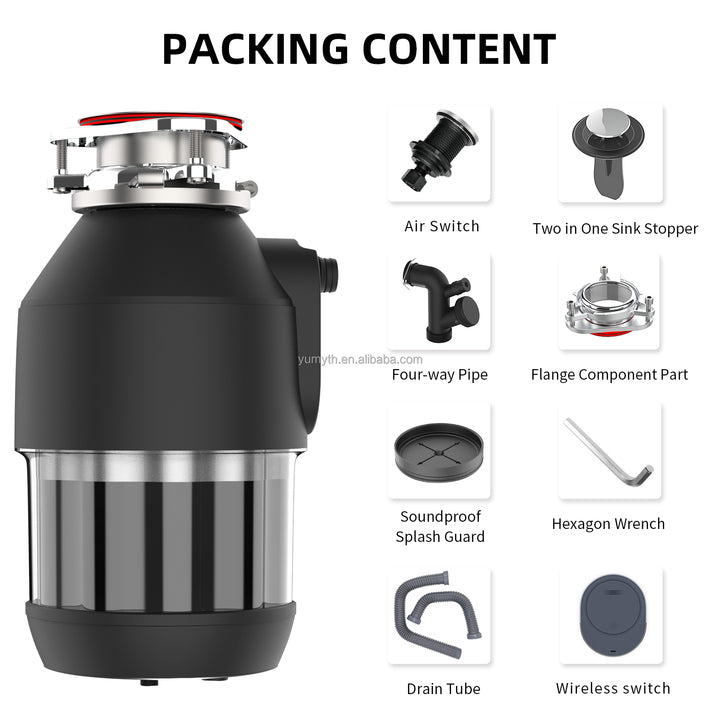 Factory Household Stainless Steel Kitchen Food Waste Disposal Sink Grinder AC Electric Continuous Garbage Disposer 400W Motor