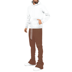 Streetwear Flare Stacked Pant Men Solid Color Pants Sweatpants Stacked Pants