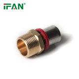 IFAN Easy Assemble PEX Fittings 16-32MM OEM ODM Red Male Female Socket Elbow Tee Brass Press Fitting