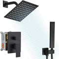 Wall Mounted Shower System, 8" High Pressure Rainfall & Handheld Shower Head Complete Faucet Set With Valve & Trim Kit Wholesale