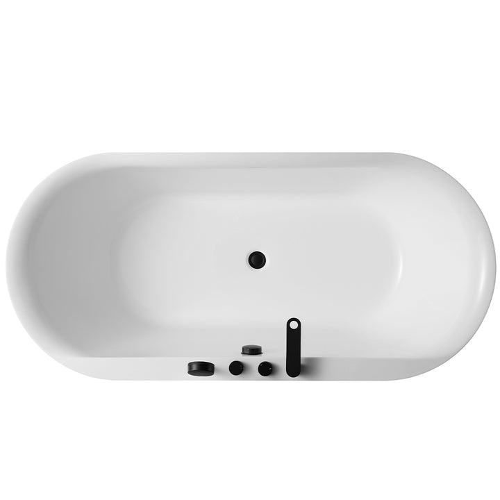 White Acrylic Freestanding Walk-In Bathtub Design Modern Whirlpool Whirlpool Bath Tub with Faucet