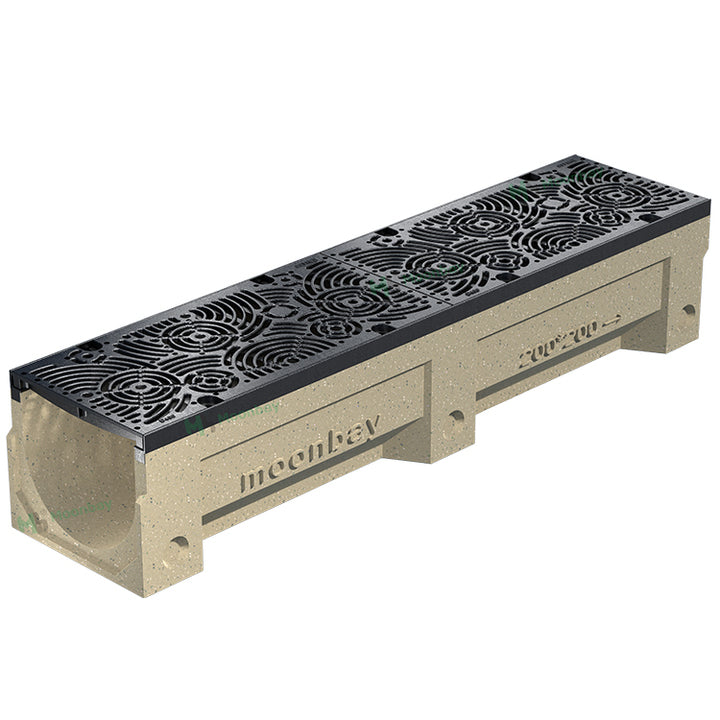 Modern Style Cast Iron Cover with Polymer Concrete Trench Drain Channel Grating for Garden Road Drain Away Water