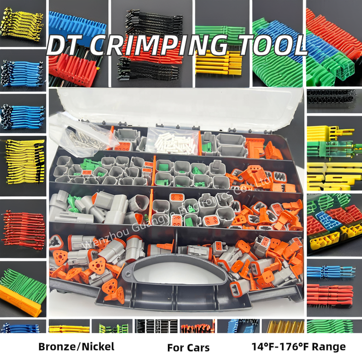 High Quality IP67 Protection Level 12Pin Copper Nickel Tin Contacts PC Housing Material Deutsch DT Crimping Tool Connectors