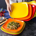 Wholesale Colorful Melamine Plates Snack Cooking Square Melamine Plates Set Dinnerware For Restaurant Household Bbq