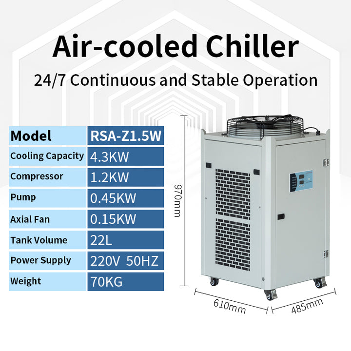 BEE High-performance Air-Cooled Chiller 1.5HP with High Efficiency Scroll for Commercial Vending Machine Cold Plunge Tub