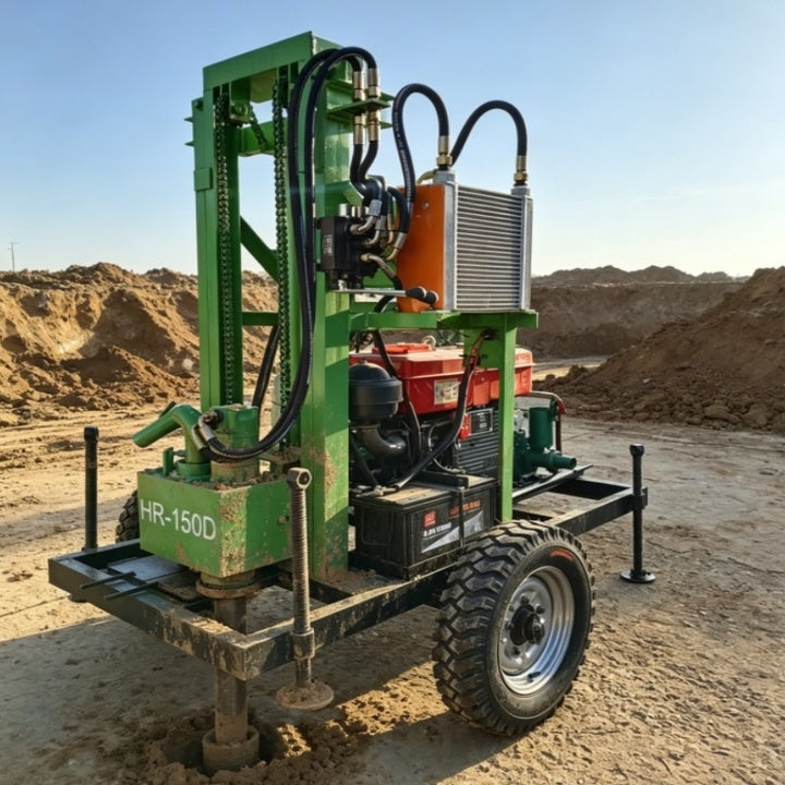 CE Certified HR-150D 150m Water Well Drill Rig 22HP Diesel Engine for Home Water Supply & Farm Use