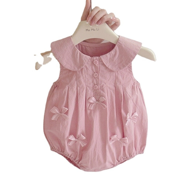 Little Princess Wind Girl Baby Triangle Romper Baby Bag Fanny Coat Newborn Children Onesie Summer Thin Sleeveless Romper