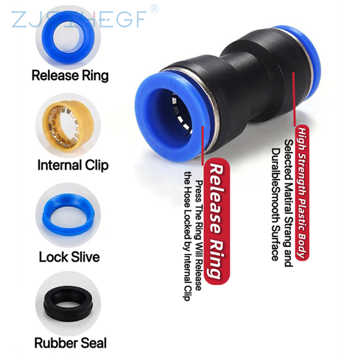 Zjsihegf Air Fitting Push to Connect Union for Air Hose/Pipe/Tube Connectors Fitting Pneumatic PU/PV/PY/PE/PZA/PK/PG