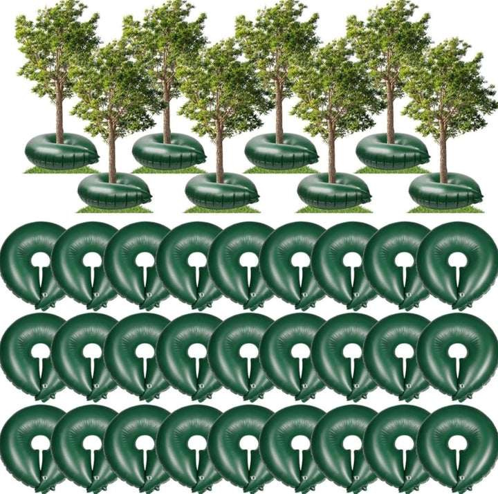 PVC Tree Watering Bag/Ring with Deep Root & Low-Profile Slow Release for Planted Multi-Trunk or Evergreen Trees