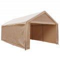 Outdoor Carport with Removable Side Wall, 10' X 20' Garages Canopies Carports