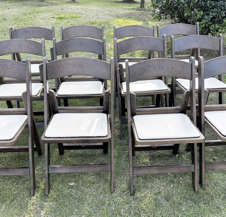 Wholesale Outdoor Durable Waterproof Wood Grain Resin Folding Garden Chairs for Events Wedding Banquets Party Restaurants Patio