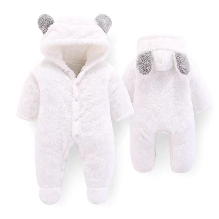 Hot Sale Autumn Winter Clothes 0-2 Years Infant Plush Warm Jumpsuit Long Sleeve Sweatshirt Romper Split Legs Baby Sleeping Bag