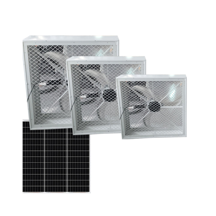Poultry Fan DC Solar Cooling System Brushless 30inch Industrial Wall-Mounted Ventilation Fan OEM ODM