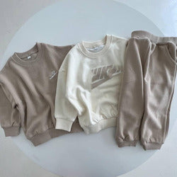 Spring Autumn Brand New Children Sports Suit Boys and Girls Large Size Loose Sweatshirts Tops Pants 3pcs Set Kids Casual Outwear