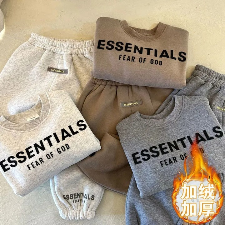 Wholesale Autumn and Winter Neck Casual Boys and Girls Letter Printing Sweater Fashion 2 Piece Set of Children's Sports Hoodies