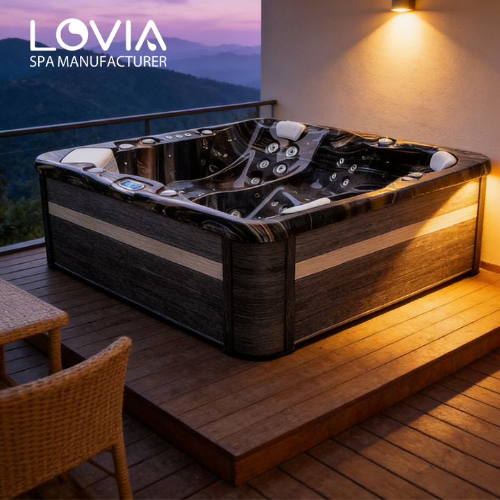 Made in China Jaccuzi Outdoor Spa Hydromassage Bathtub Person Hot Tub 5 Massage Spa Cheap Jakuzzi with Lovia