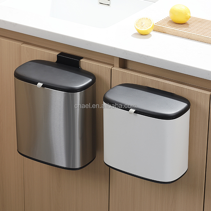 Wholesale Large Household Kitchen Waste Bins Multi-Functional Wall-Mounted Trash Can