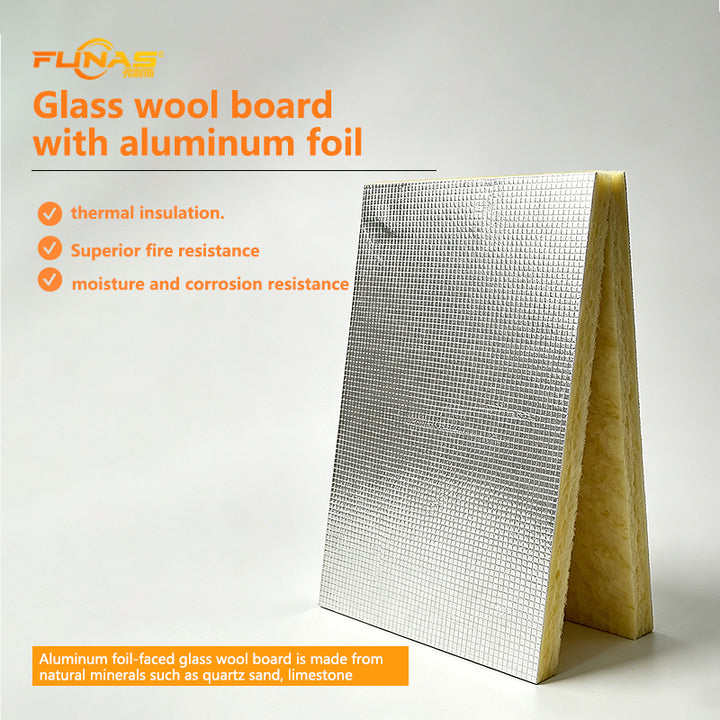 Reflective Aluminum Foil Glass Wool Roll for Heat Reflection Applications Glass Wool Roll with Aluminum Foil