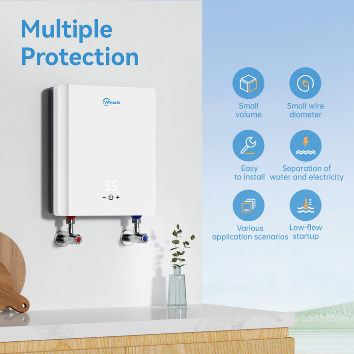 3.5/4.5/5.5kW Household Kitchen Bathroom Car RV Caravan Camping Shower Hot Water Heater Instant Electric Geyser