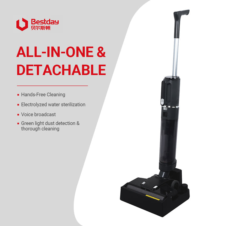 Deep Cleaning Cordless Wet Dry Vacuum Cleaner Smart Floor Washer with Self Cleaning LED Display for Hardwood Tile Floors
