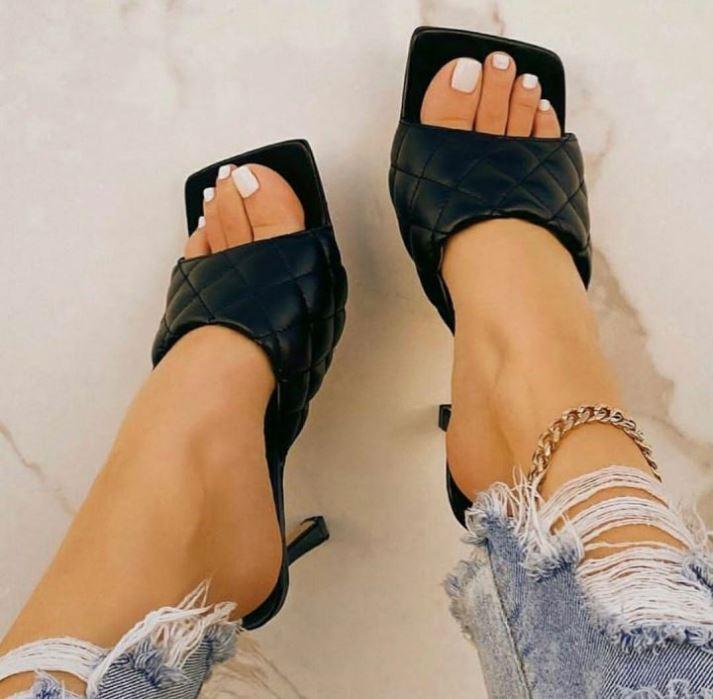 classic stiletto heel ladies sandals individual heels square toe solid shoes women