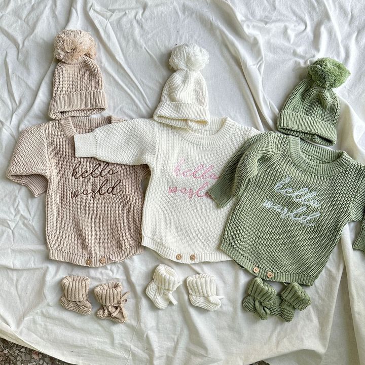 OEKO-TEX Certified Baby Sweater Private Label Baby Knit Romper OEM ODM Newborn Baby Knitwear Factory