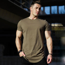 Men's Tshirt Men Tee Tops Wholesale Custom Short Sleeve Breathable Sport Running Fitness Muscle Bodybuilding Mens Gym T Shirt