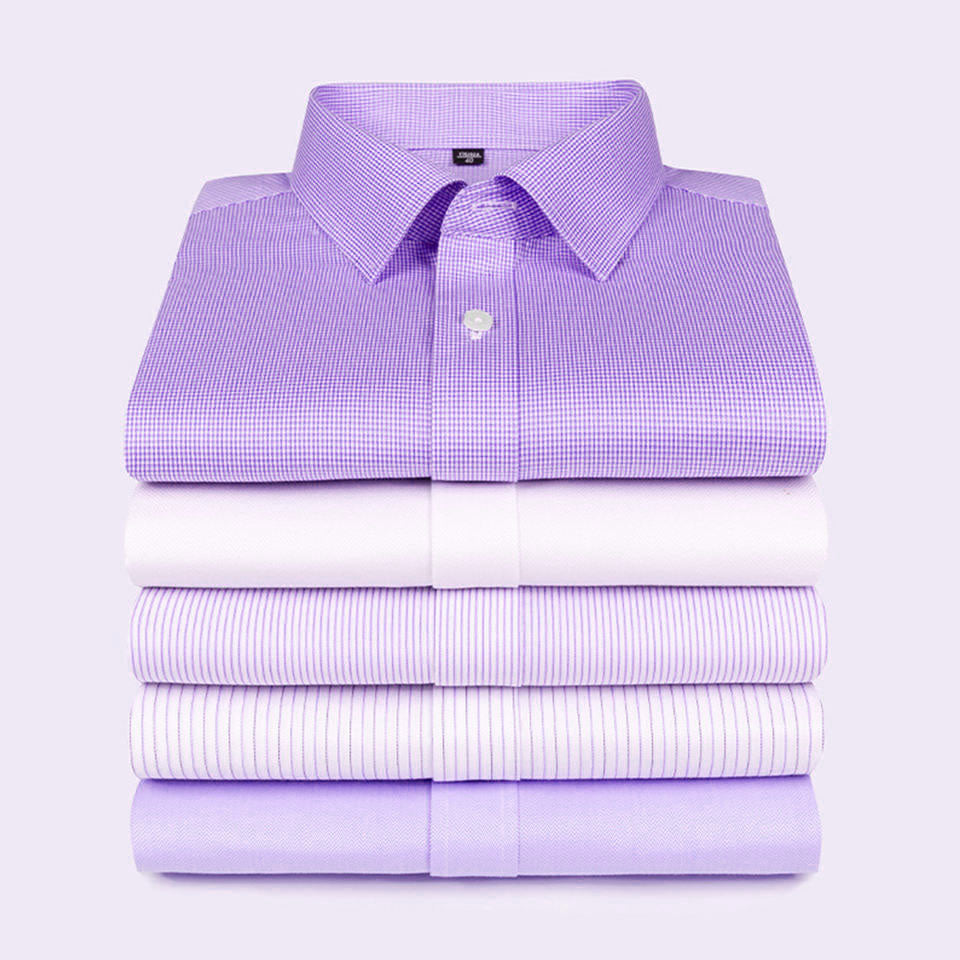 Custom Wholesale Different Colors Polyester or 100% Cotton Mens Formal Long Sleeve Pain Solid Casual Business Dress Shirts