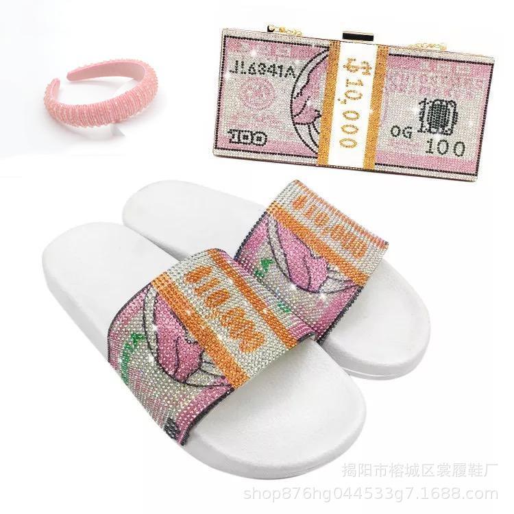 2021 designer women snakeskin jelly chain ladies kids big handbag backpack purse and shoe slide slipper sandals matching bag set