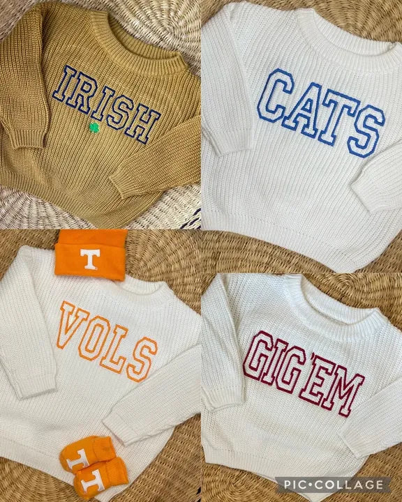 Custom Women's Spring Pumpkin Theme 100% Cotton Embroidery First Birthday Sweater-Our Little Pumpkin