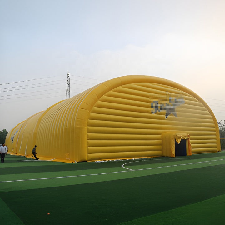Custom Yellow Windproof Pvc Sports Soccer Court Inflatable Sports Arena Football Pitch air Dome Giant Inflatable Tunnel Building
