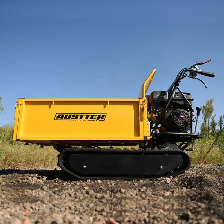 AUSTTER 500KG Self-Propelling Rubber Track Mini Transporter Dumper Hydraulic Power Barrow Crawler Tracked Mini Dumper
