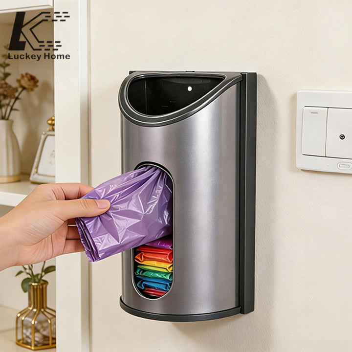 Wall-Mounted Plastic Bag Holder Plastic Grocery Bag Organizer & Dispenser