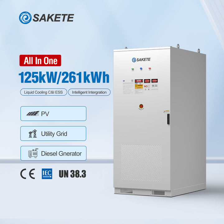 All-In-One Battery Energy Storage Container 250kWh 261kWh off Grid Solar Power Systems Compatible with Diesel Generators