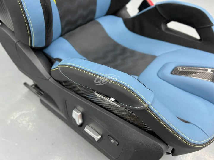 For BMW M2 G80 M3 G82 M4 Carbon Fiber Bucket Seat Special Napa Leather Wing Protection Cover Leg Rest