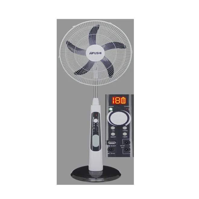 Solar Standing Fan Rechargeable with Panel and Battery 16/18 Inch Outdoor 15W/20W 10-12 Hours