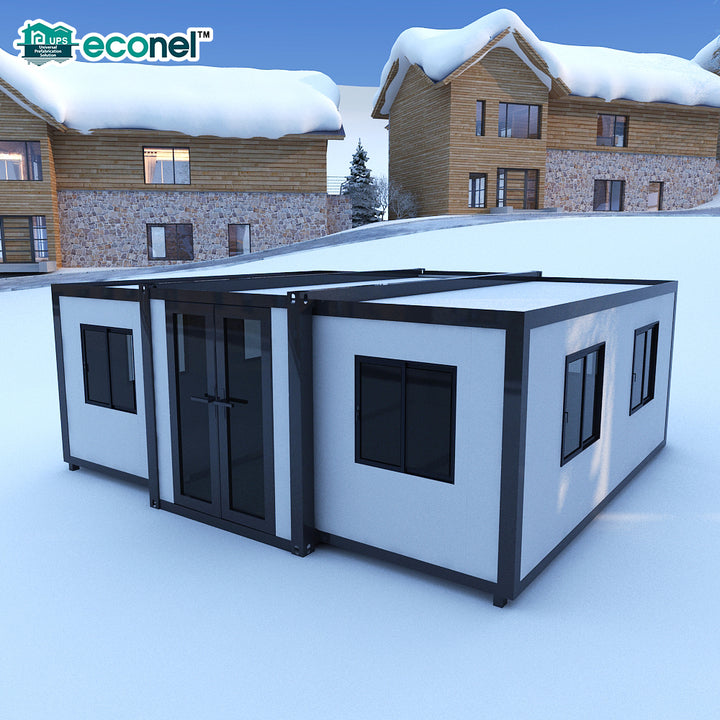 Ready-Made 5 Bedroom Modern Light Steel Folding Prefabricated Container House 40Ft & 20Ft Expandable Breathable Hotel Villa Home