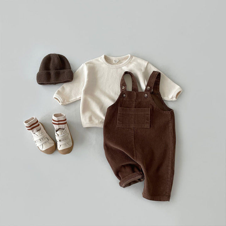 New Baby Sleeveless Corduroy Overalls Solid Newborn Cotton Pants Kids Casual Strap Jumpsuit Autumn Infant Clothes
