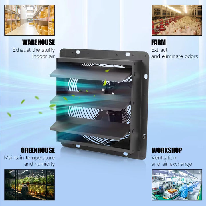 China Manufacturer Vent Goods Super Air15V Brushless Solar Wall Mount Kitchen and Bathroom Exhaust Fan DC Motor