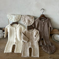 Hot Sale Autumn Spring Unisex Long Sleeve Kids Romper 100% Organic Cotton Rib Twisted Stitch Knit Baby Romper