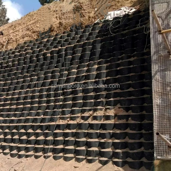 Durable PP HDPE Geocells Eco-Friendly Outdoor Retaining Walls Road Driveways Slope Protection 3D Model Design Solution