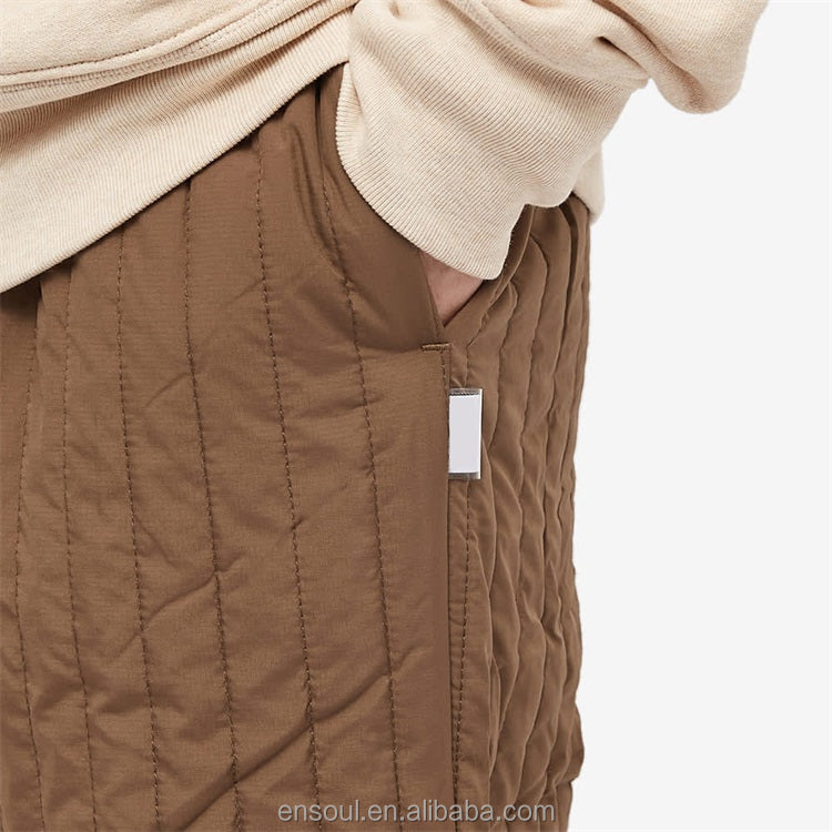OEM high quality custom logo straight polyester brown casual pants for men