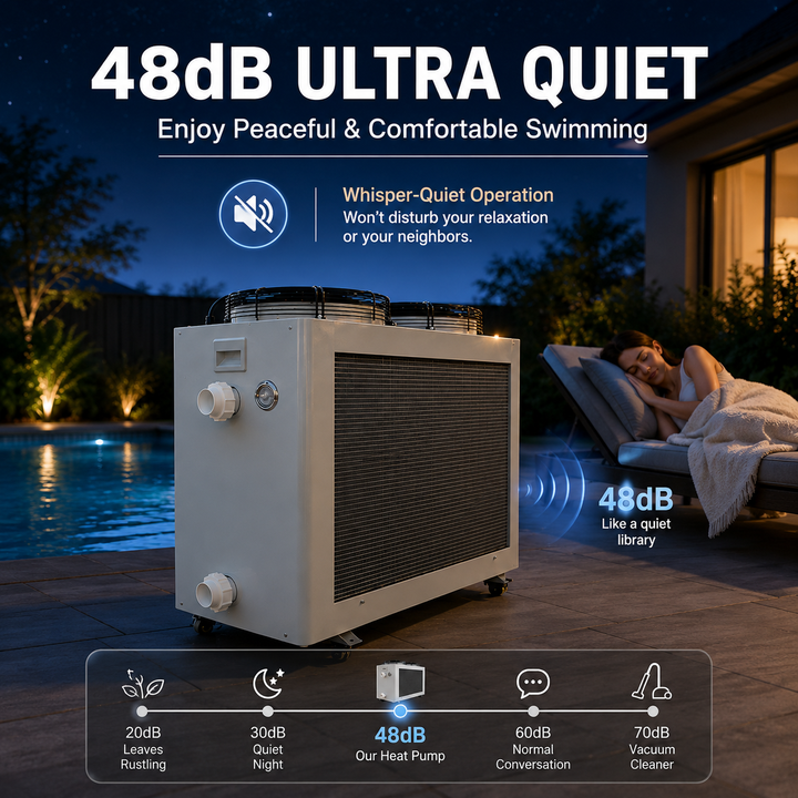 Energy Efficient 15Kw 20Kw 35Kw 40Kw Commercial Swimming Pool Heat Pump Pool Chiller Wifi App Smart