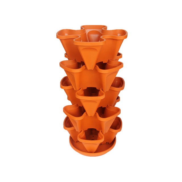 Garden Stackable Plastic Hydroponic Tower Planter Strawberry Flower Pot