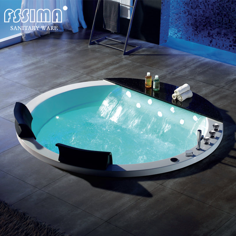 Bathroom freestanding spa hot tub, whirlpool spa bath, round massage bathtubs