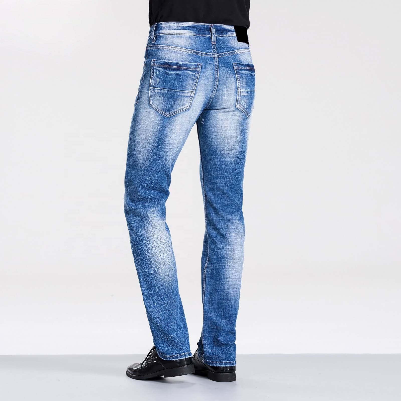 wholesale  thin straight casual pockets denim pants loose balloon stretch men's Street wear cargo jeans trousers