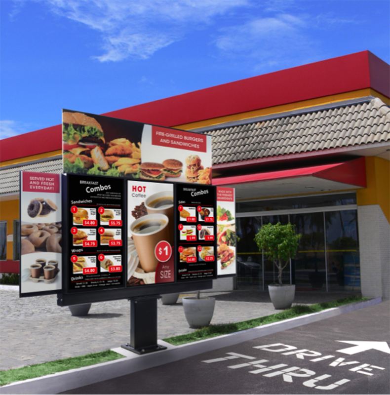 55 inch outdoor LCD Digital Drive-Thru Menu Boards Outdoor Advertising LCD Display