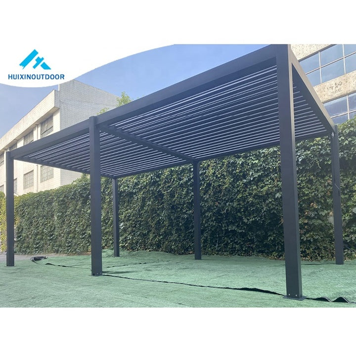 Bache Techo Giardino Side Aluminum Frame Pergula Backyard Patio Vinyl Motorised Modern Pergola Waterproof
