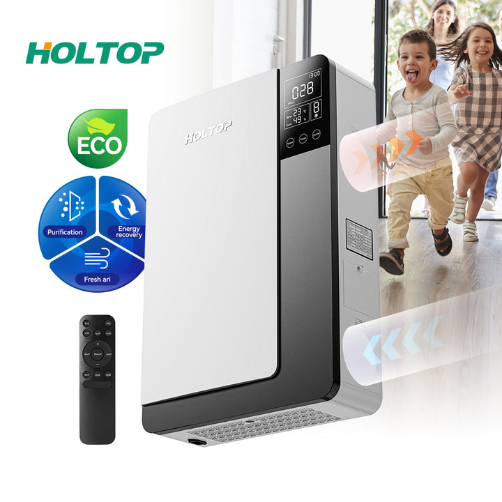 Holtop Recovery Ventilation System Enthalpy Heat Exchange Core Ductless Wall Mounting Erv Wifi Control Home Erv System