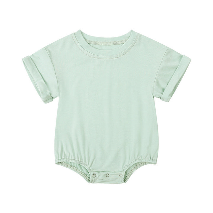 RTS Newborn Baby Bamboo Viscose Spandex Romper Infant Soft Fabric Short Sleeve Jumpsuit Toddler Summer Bubble Onesie OEM/ODM
